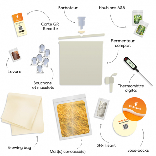 Kit de Bière IPA sans alcool complet pour brassage 5 litres