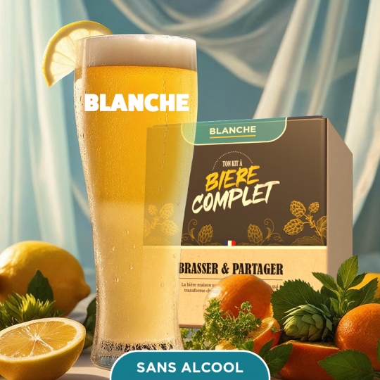 Kit de Bière Blanche sans alcool complet pour brassage 5 litres
