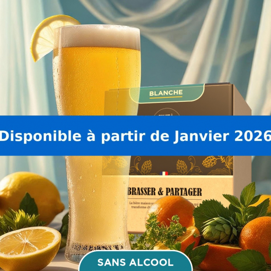 Kit de Bière Blanche sans alcool complet pour brassage 5 litres