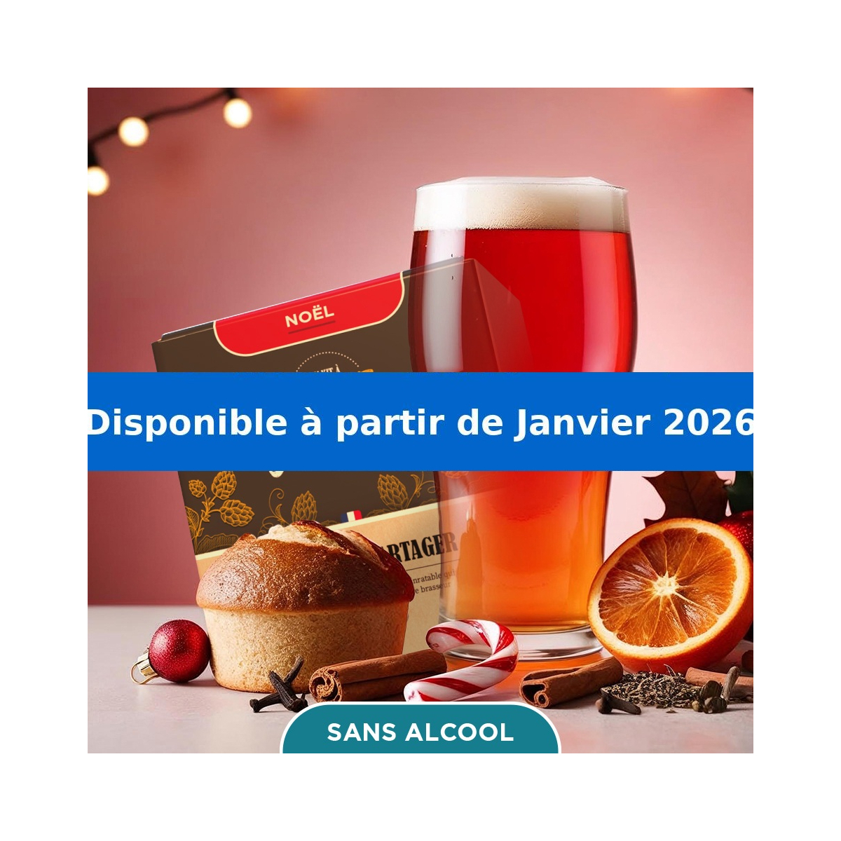 Kit de Bière de Noël sans alcool complet pour brassage 5 litres