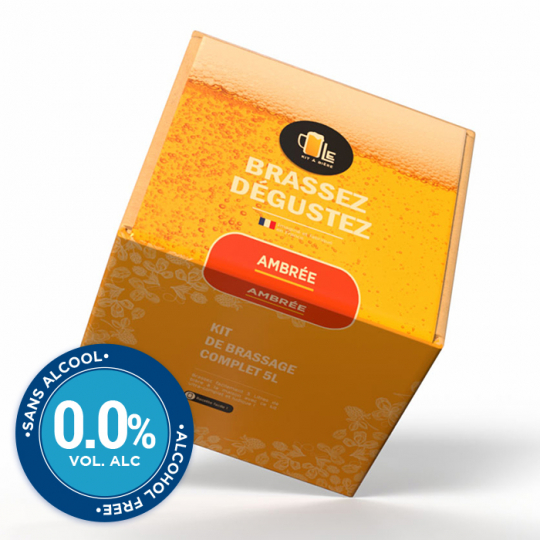 Kit de Bière Ambrée sans alcool complet pour brassage 5 litres