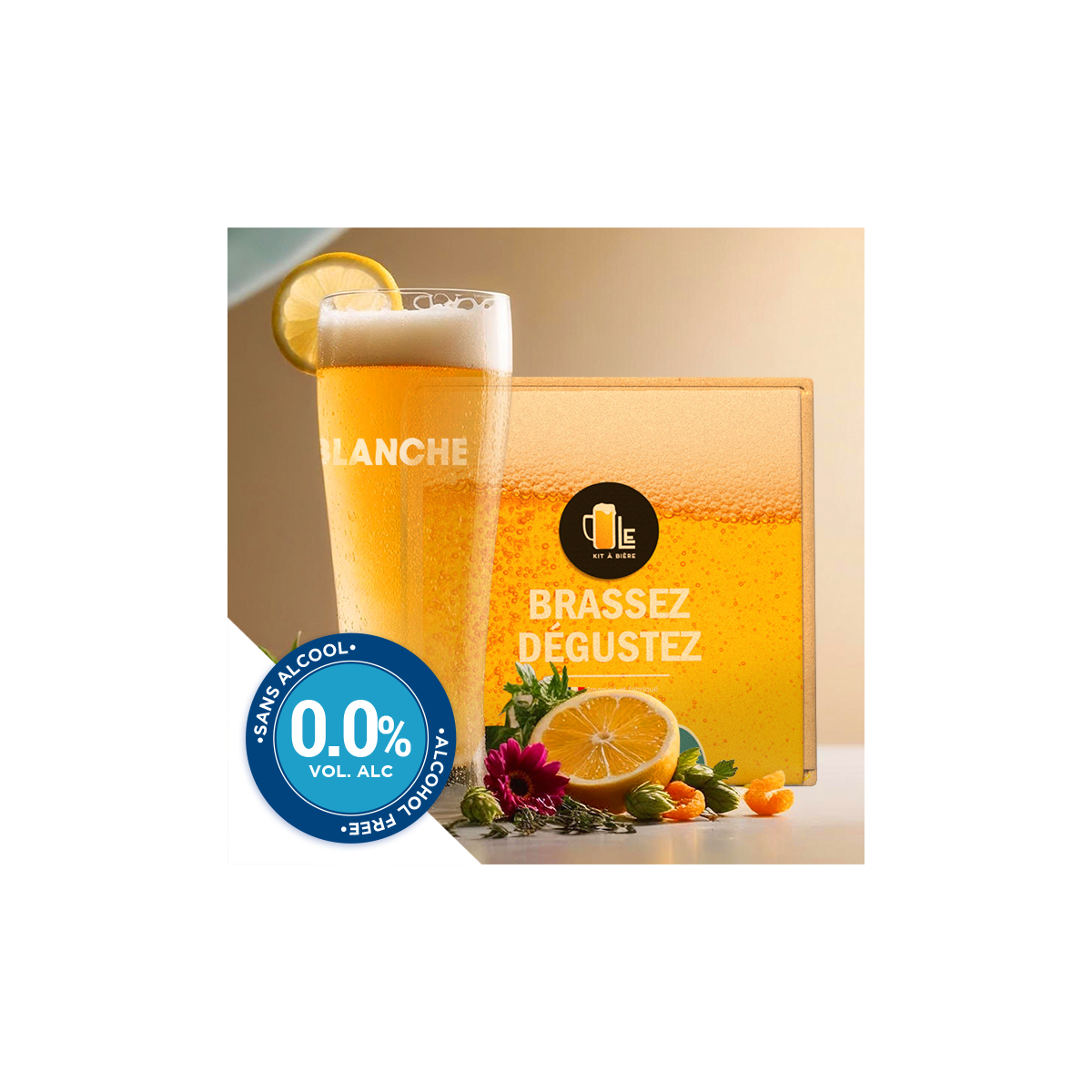 Kit de Bière Blanche sans alcool complet pour brassage 5 litres
